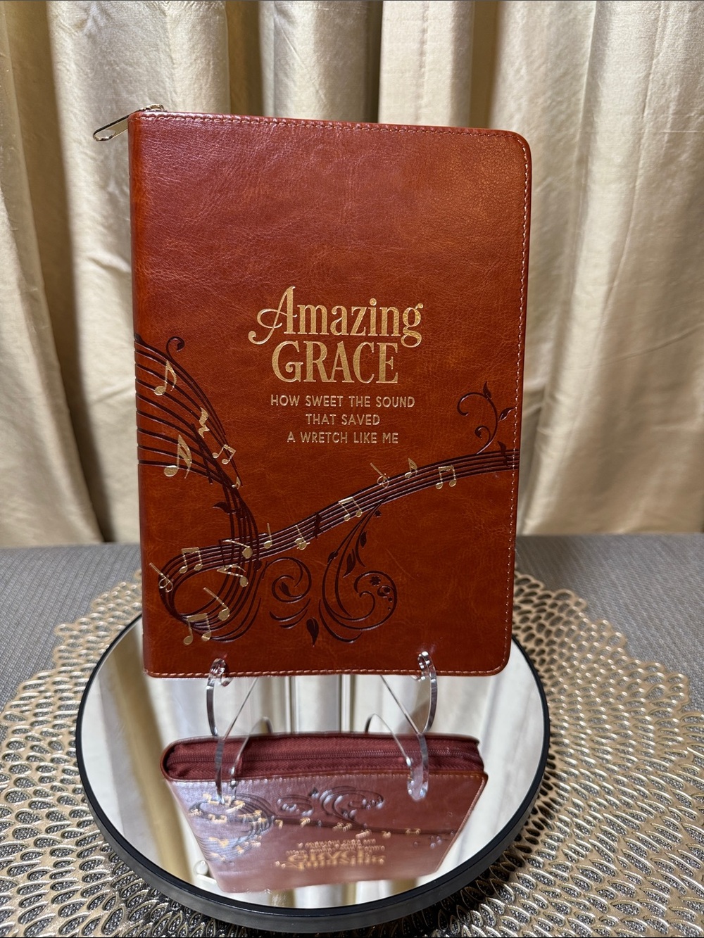 Amazing Grace Journal β Faux Leather β Zip Case β 9β x 6.5β (NWT